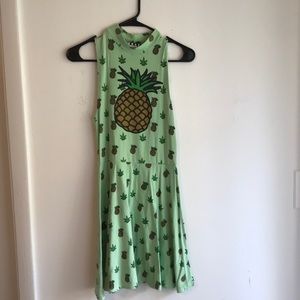 United couture pineapple and leaf dress